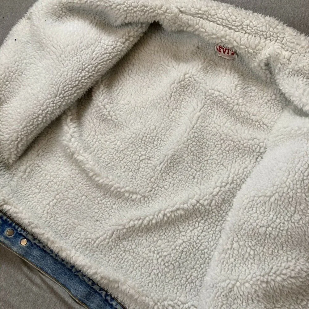 Vintage Levi’s Sherpa Jacket Raw DENIM Size Small
